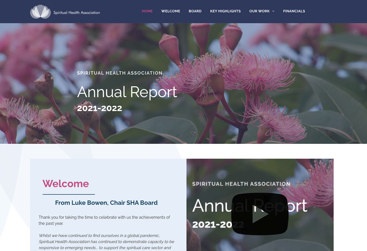 Spiritual Health Association - Annual Report